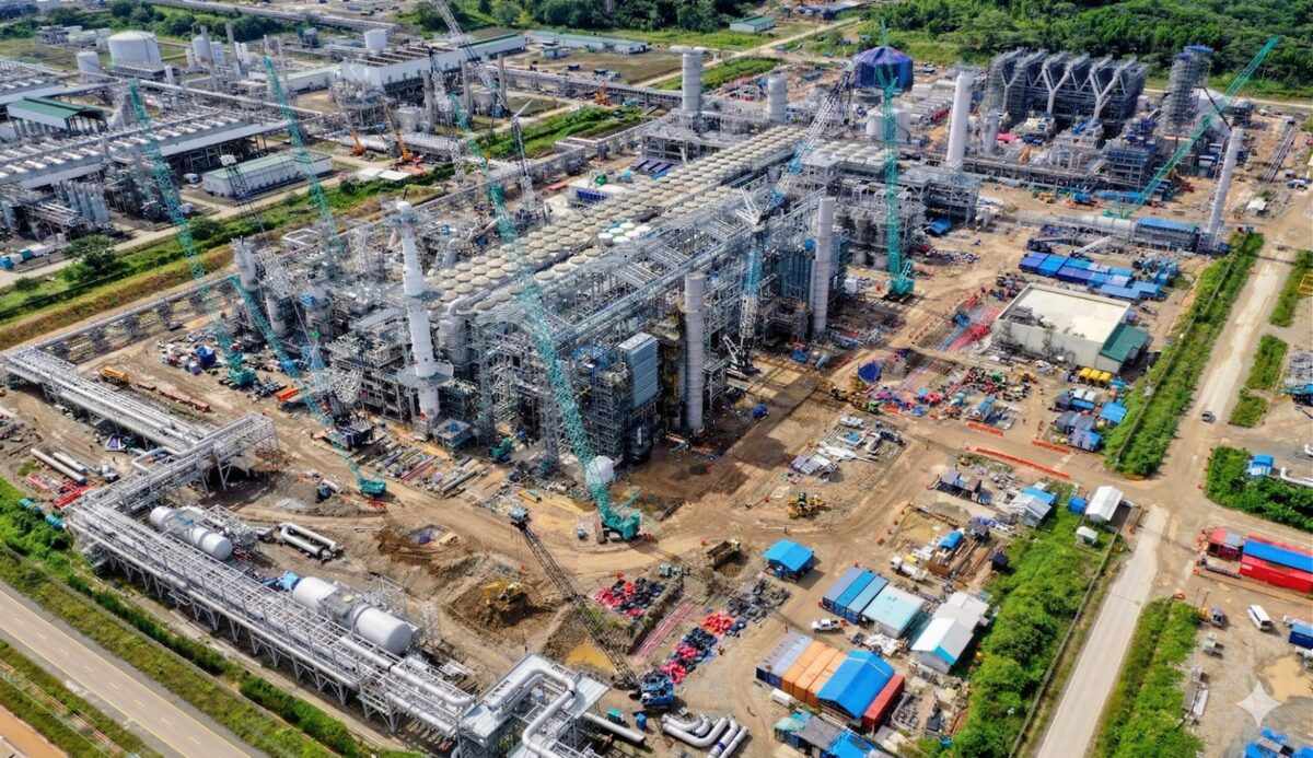 Aerial view of LNG plant construction — overseas project