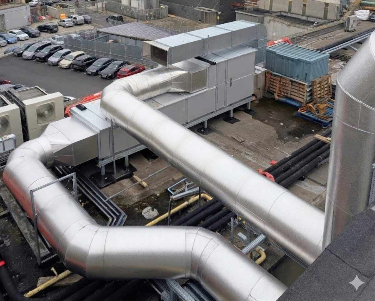 Large-scale rooftop aluminium cladding installation — Alumitherm Assist Ltd